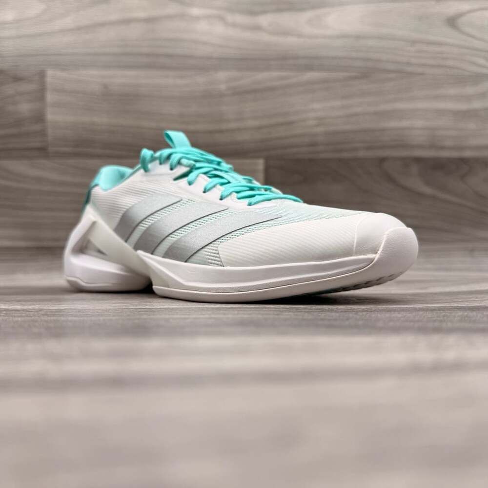 adidas Adizero Ubersonic 5 Tennis Sneakers White Silver Metallic Mint Ton